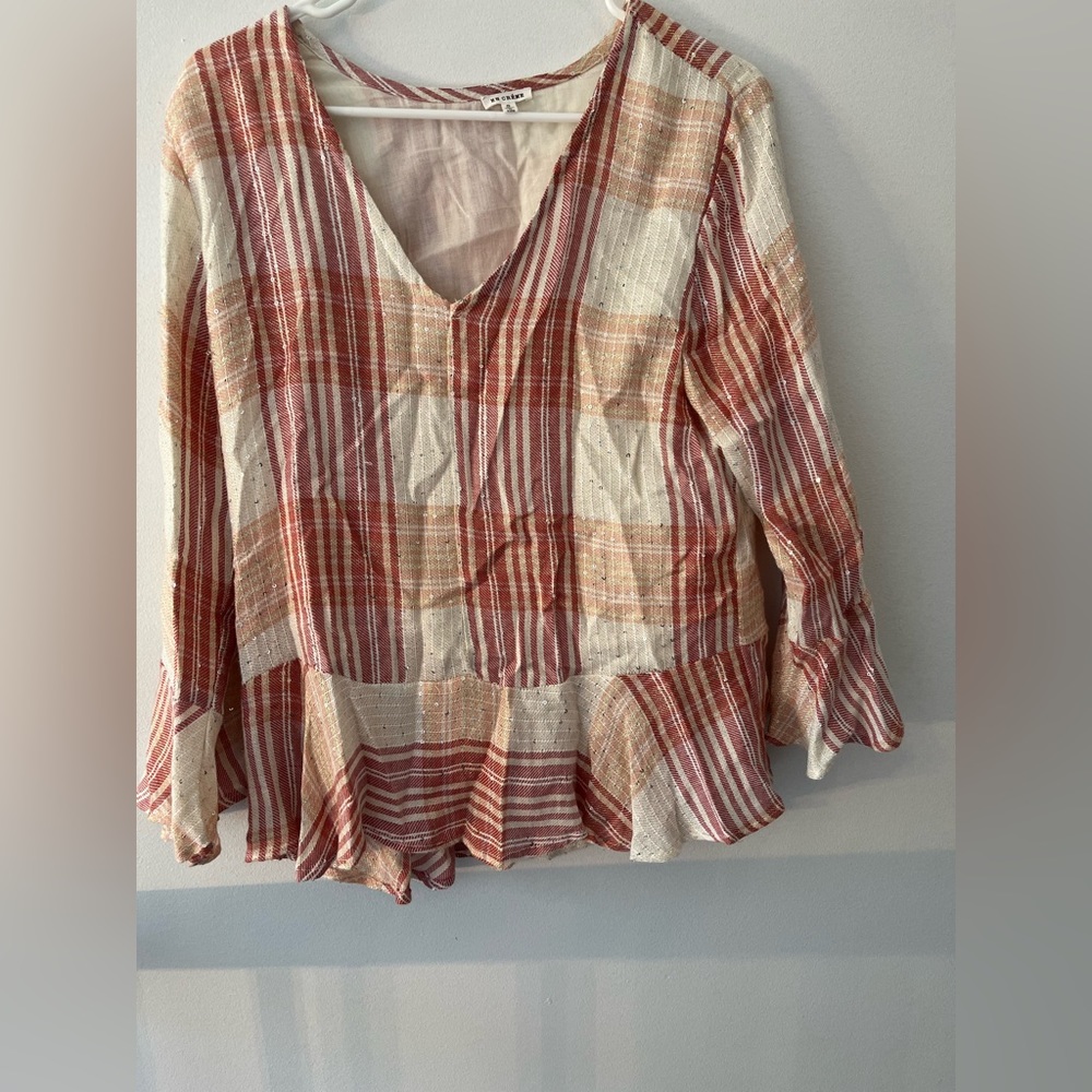 Striped v neck blouse